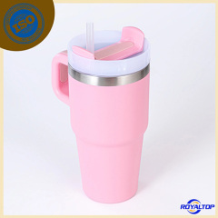 Insulated Coffee Tumbler with Handle & Straw