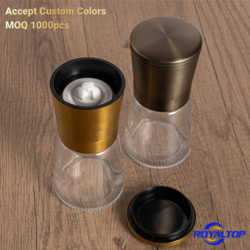 Gold Stainless Steel Salt & Pepper Mill Set