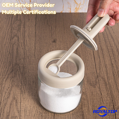 Glass Salt Shaker with Retractable Spoon