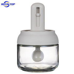 Glass Spice Jar with Retractable Spoon