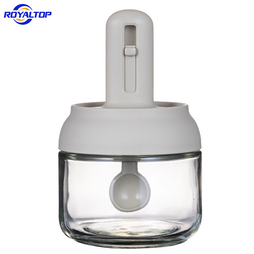 Glass Spice Jar with Retractable Spoon