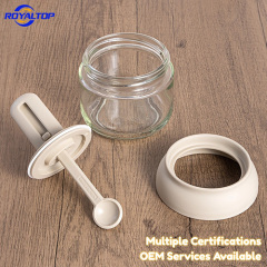 Glass Spice Jar with Retractable Spoon