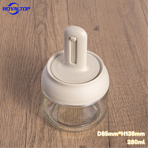 Glass Spice Jar with Retractable Spoon