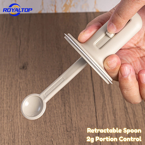 Glass Salt Shaker with Retractable Spoon