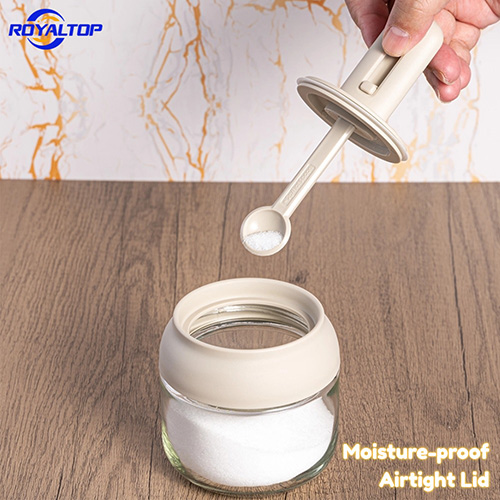 Glass Spice Jar with Retractable Spoon