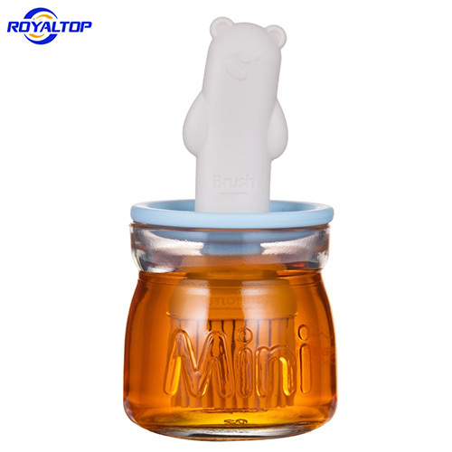 Mini Kitchen Glass Jar with Silicone Brush