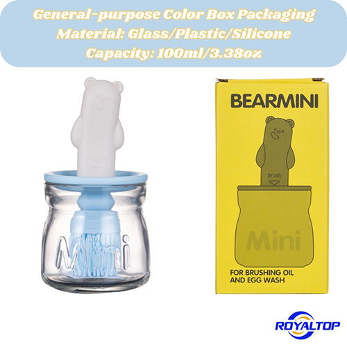 Mini Kitchen Glass Jar with Silicone Brush