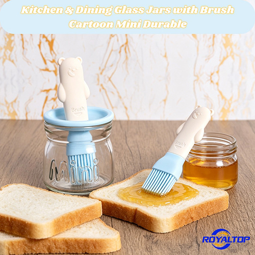 Mini Kitchen Glass Jar with Silicone Brush