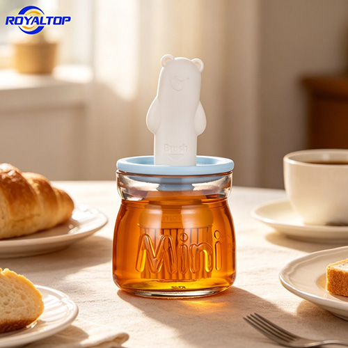 Mini Kitchen Glass Jar with Silicone Brush