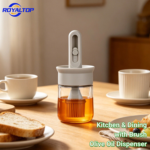 Brush & Lid Olive Oil Dispenser Bottle
