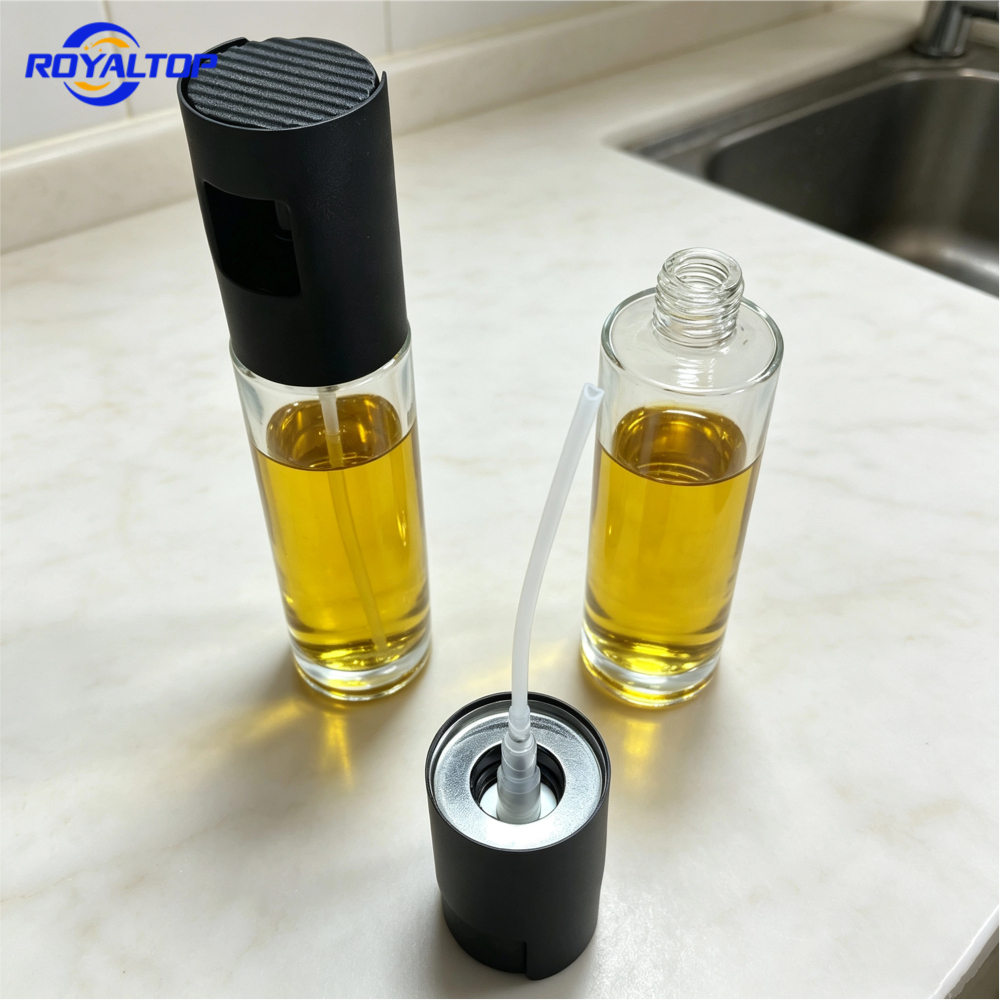 Custom 100ml glass oil sprayer wholesale cooking oil dispenser manufacturer Royaltop