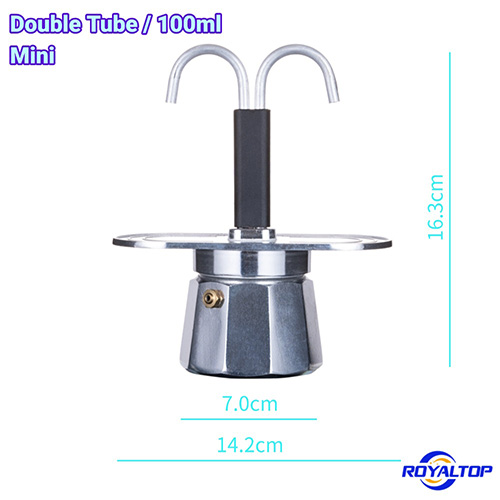 Mini Moka Pot with Curved Tube