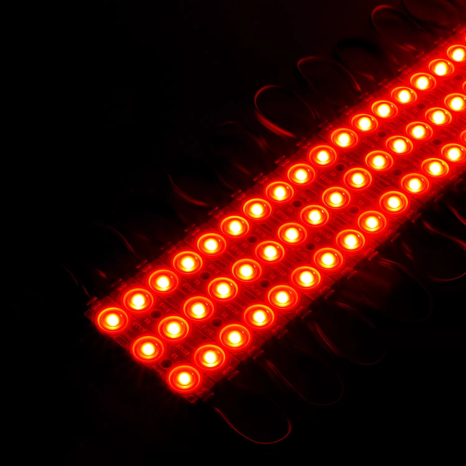 Economic LED modules Red Light 3 chip smd2835 1.32 watt DC 12V injection molding IP65 100pcs  pack