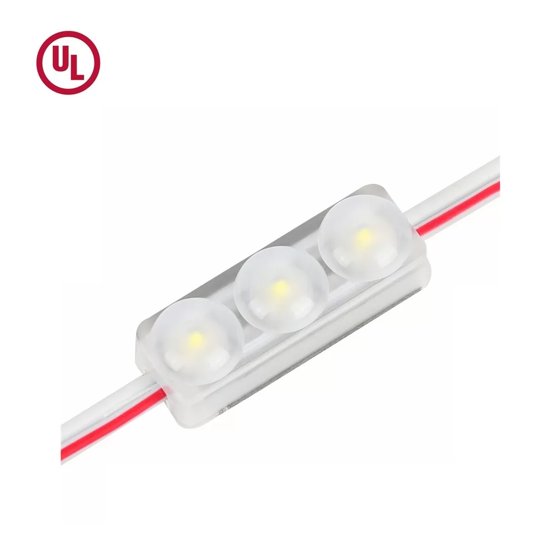 200pcs pack 6500K White Light LED modules with lens mini series 3 chip 2835smd DC 12V 160 degree IP65 55LM