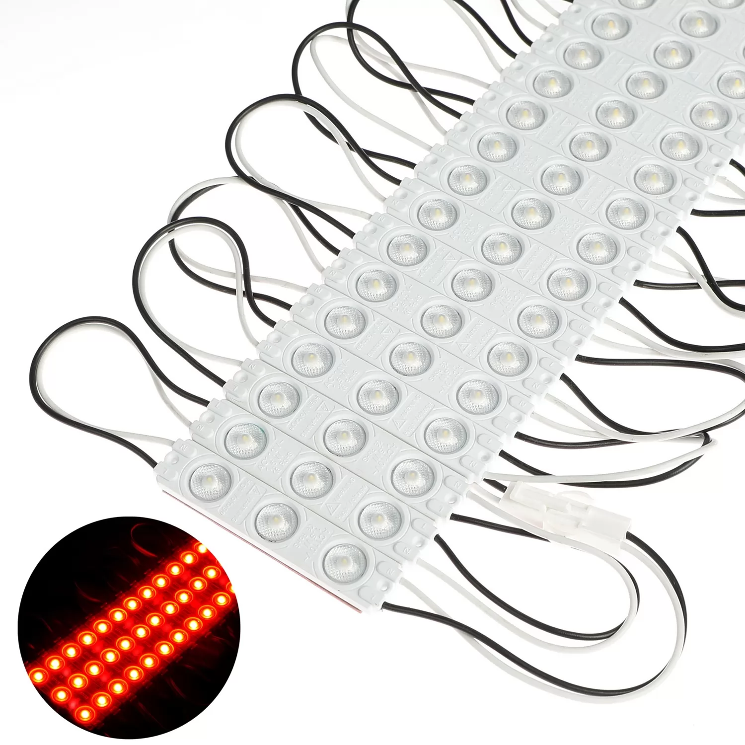 100PCS Red  AC110V 1.5W  LED Module Light for Letter Sign Advertising Light box  with Tape Adhesive Backside