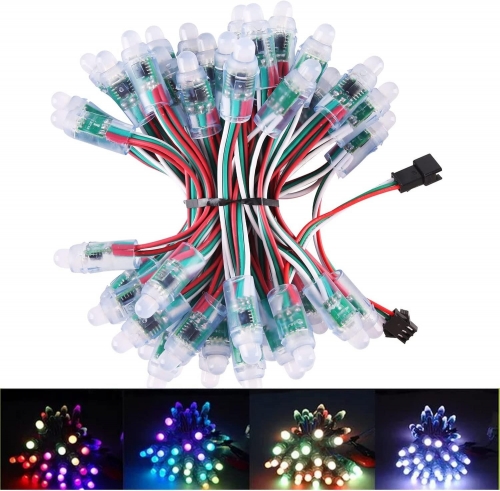 200PCS WS2811 LED Pixel Light DC5V diffused Digital Light RGB Addressable for Christmas Advertising Decoration, controller NOT included
