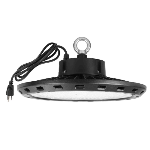 240W UFO LED High Bay Light 5000K 130lm/w Day White 5ft Cable with 110V Plug, Hanging Hook, Safe Rope, LED Light for Factory Warehouse Church QC-HB24F