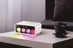 Digital Clock LED Nightstand Table Night Light with Wireless Charger RGB Lights A11Q