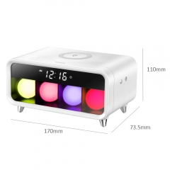 Digital Clock LED Nightstand Table Night Light with Wireless Charger RGB Lights A11Q