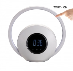 Bedside Wake Up Lamp Touch Dimmer Night Light with Digital Clock and FM Radio A16B