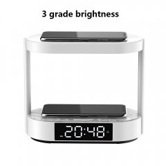 10W Fast Wireless Charger Bedside Night Light and Digital Clock Bedroom FQQ