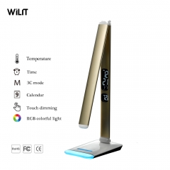 Modern M3A LED desk lamp with calendar display alarm clock and RGB light