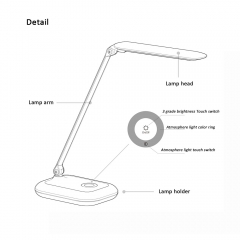 2020 Fashion Aluminum arm LED table lamp with RGB light