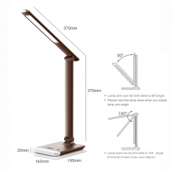 kids study home office eye-caring LED table lamp with wireless charger & RGB light