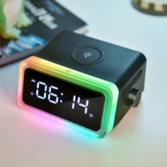 Wireless Charger LED Bedside Table Night Light RGB Lights with Smart Speaker A17B