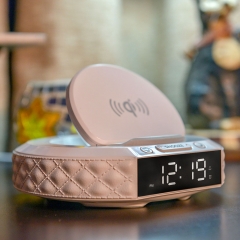 Digital Alarm Clock Bedside Night Light with Wireless Charger Phone Holder U23