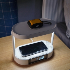 10W Fast Wireless Charger Bedside Night Light and Digital Clock Bedroom FQQ