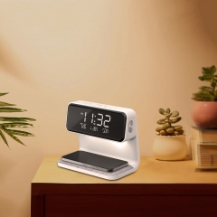 Wireless Charger Bedside Digital Alarm Clock with Night Light Bedroom A26