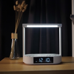 Wireless Charger Bedside Night Light Table Lamps with Digital Clock Bedroom B16