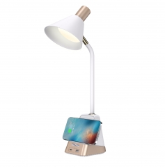 Eye-protection LED Desk Lamp With Pen Holder And Wireless Charger