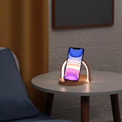 wireless charger led bedside lamp with adjustable holder