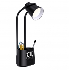 Multi Function LED Desk Lamp With Pen Holder LCD Display and USB Output