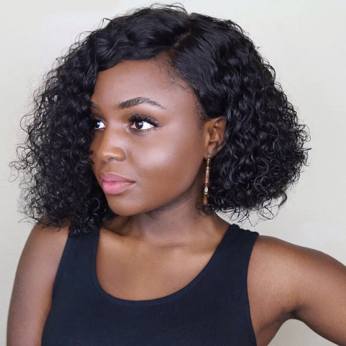 Curly Bob Style 4*4 Closure Lace wig(200% Density)