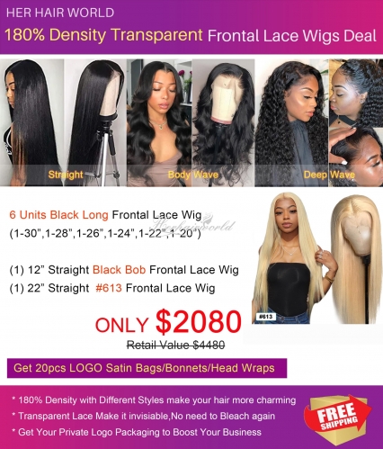 180% Density Transparent Frontal Lace Wigs Deal