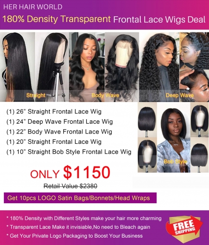 180% Density Transparent Frontal Lace Wigs Deal