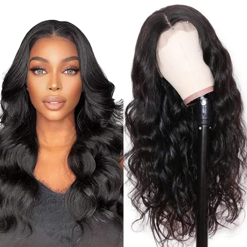 Body Wave (180% Density) 13×4 Transparent Lace Human Virgin Hair Frontal Wig