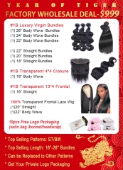 HerHairWorld Factory Wholesale Deal for Straight/Body Wave Bundles & Transparent Closure/Frontal & 180% Frontal Lace Wig