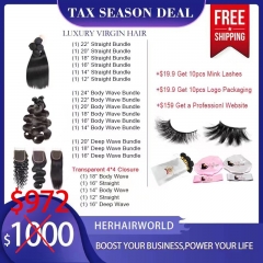 Tax Season Wholesale Deal - Luxury Virgin Hair Straight/Body Wave/Deep Wave Bundles & Closures 972