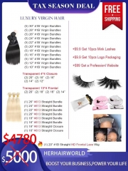Tax Season Wholesale Deal - Luxury Virgin Hair 1B & 613 Straight/Body Wave/Deep Wave Bundles & Closures/Frontals 4780