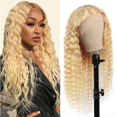 Deep Wave #613 Blonde 13×4 Lace Frontal Lace Human Virgin Hair Wig