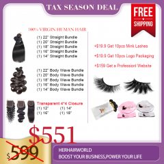 2023 Tax Season Deal $551: 10 Bundles+4 Closures