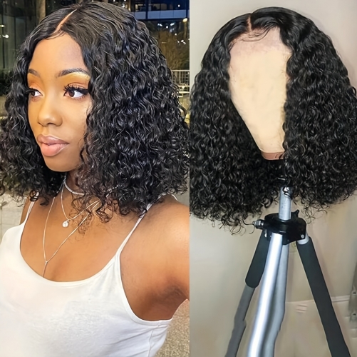 Glueless Deep Weave Bob Wigs Human Hair Preplucked Wear And Go Gluleless Human Hair Wigs Pre Cut Lace Wigs For Beginners 180% Density 4x4 HD Lace Clos