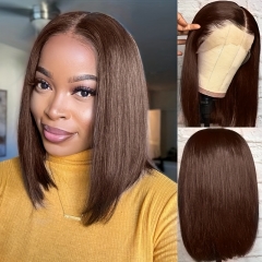 Chocolate Brown Glueless 13*4 Closure HD Lace Ready To Go Wig