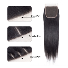 Straight 4*4 Transparent Lace Closure