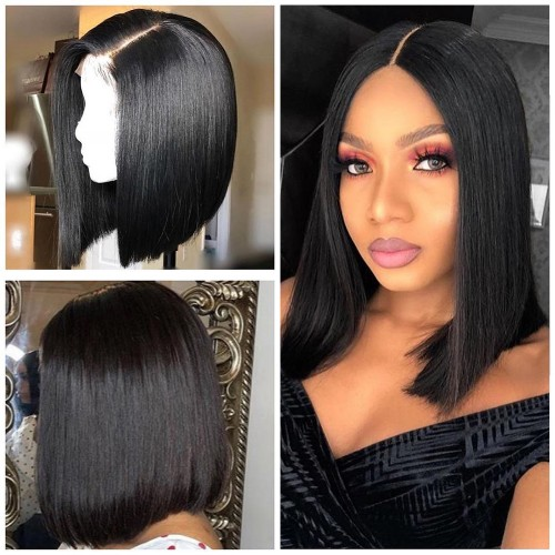 Transparent Bob Style Frontal Lace Wig-180% Density