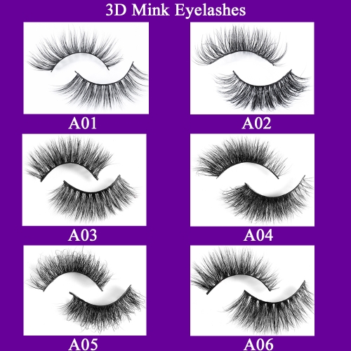 Wholesale 30 Pairs Free Shipping Thick & Hand-made Fluffy 3D/5D (LD) Mink Eyelashes (30 Pairs Mixed Styles,3 Pairs of Each Style)